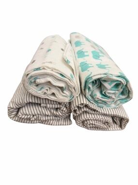 Carter's Teal Elephant and Gray Stripe Swaddle Set